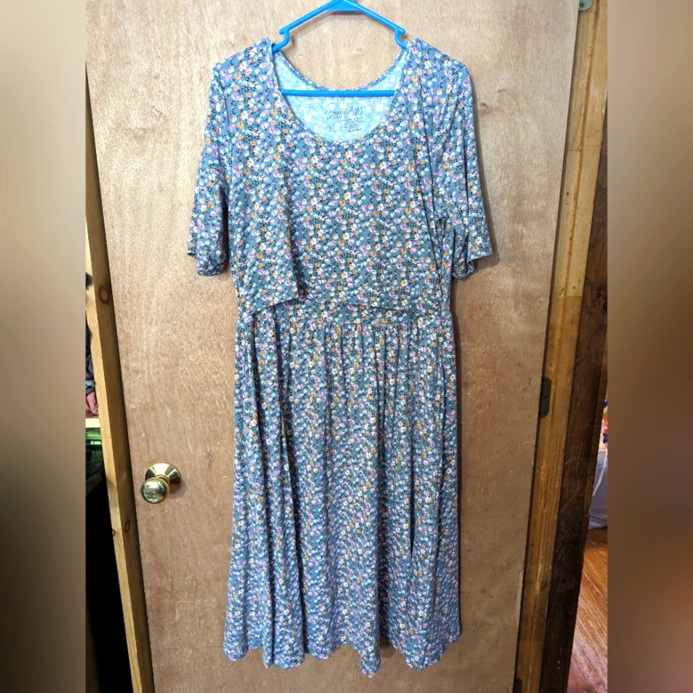 Latched Mama Classic Cotton Nursing Dress, XL